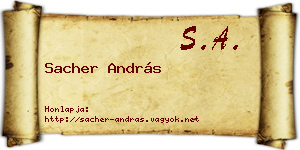Sacher András névjegykártya